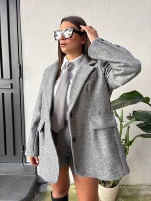 Giacca Cappotto Over Grigia