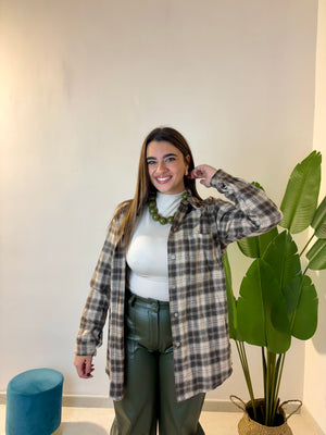 Camicione flanella verde e marrone