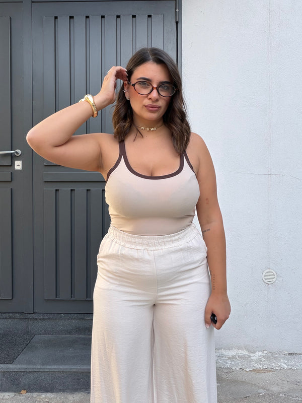 Canotta Beige e Marrone