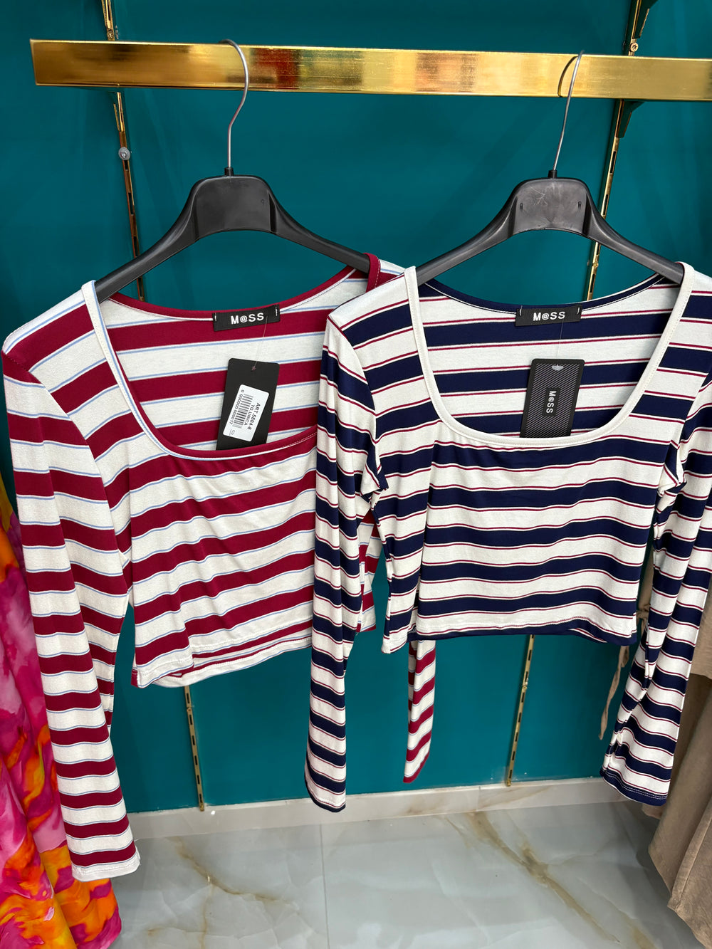 Maglia crop righe