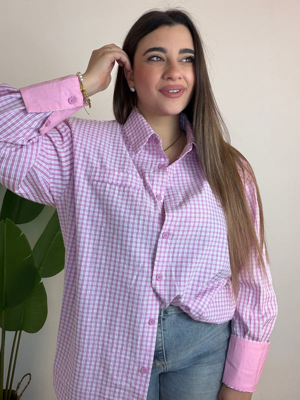 Camicia quadretti Rosa