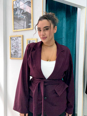 Giacca cintura Bordeaux
