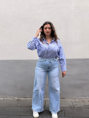 Camicia righe azzurra e bianca Diamond