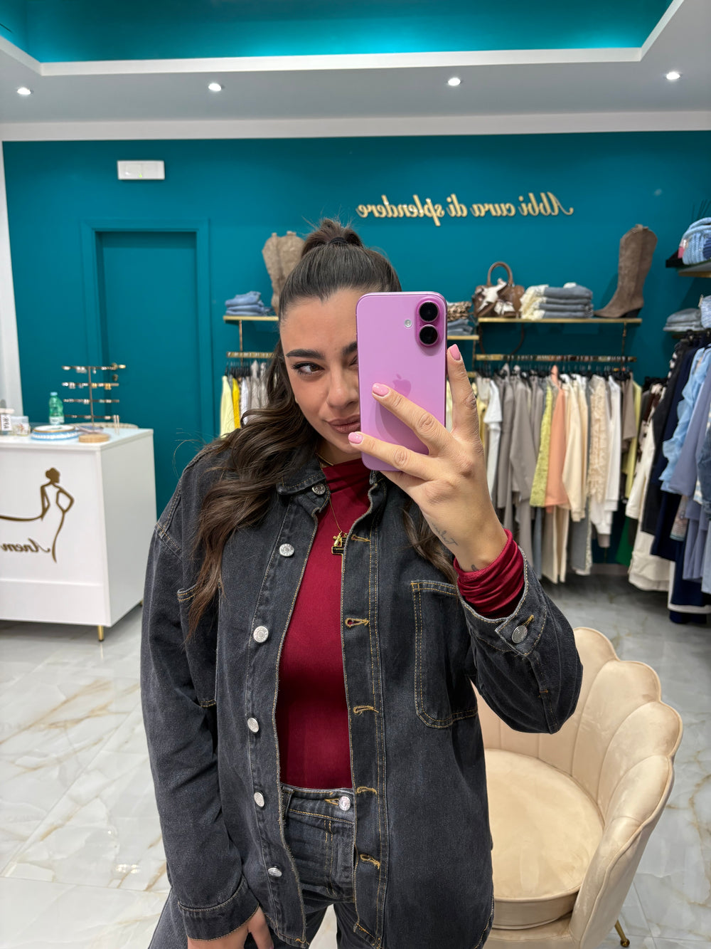 Camicione in Jeans scuro