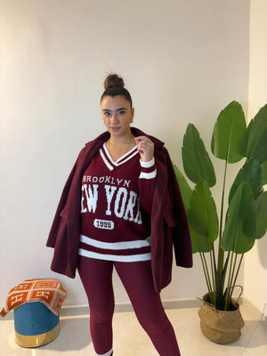 Leggins in lycra Bordeaux