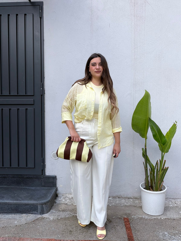 Camicia righe gialla