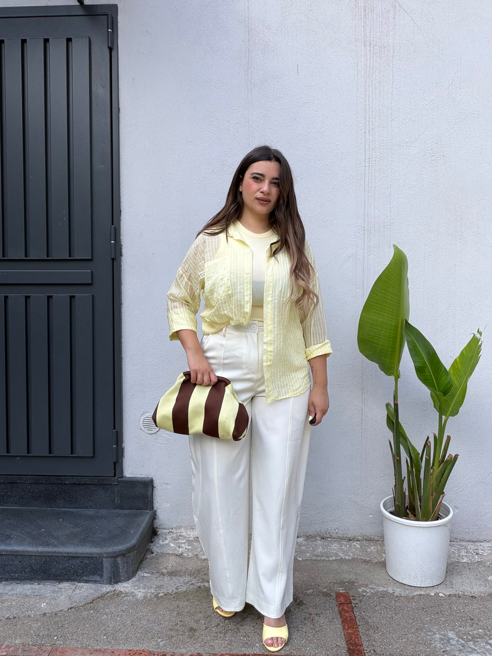 Camicia righe gialla