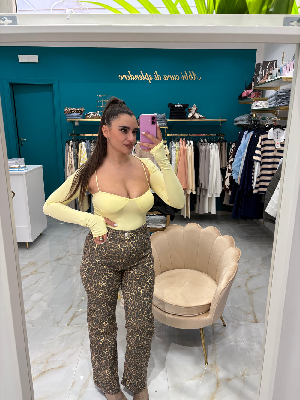 Jeans Palazzo Leopardato
