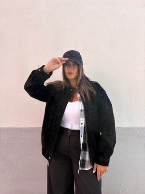 Bomber camoscio Nero