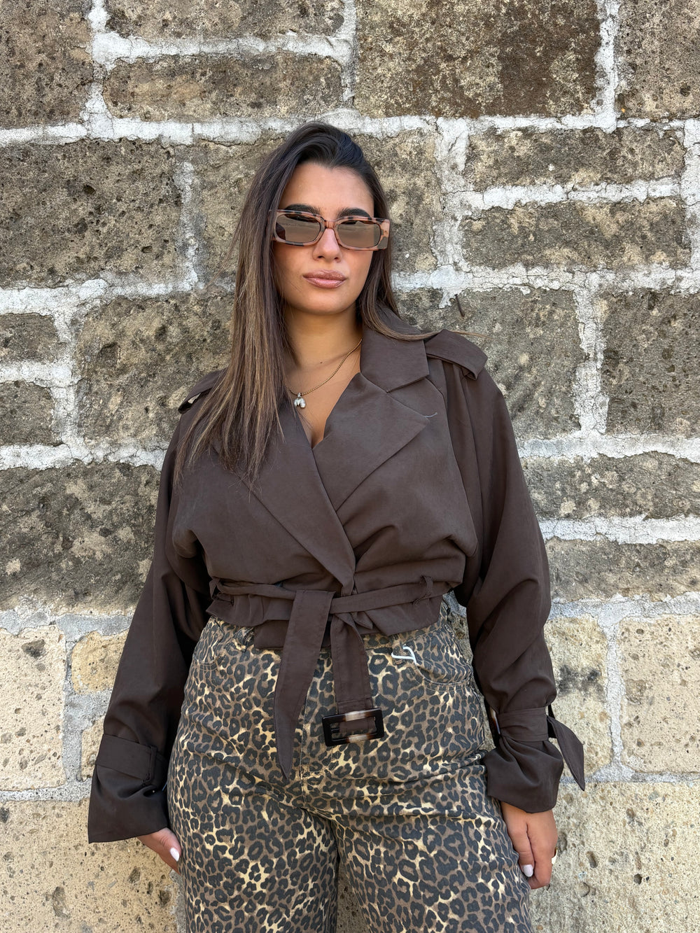 Mini trench marrone