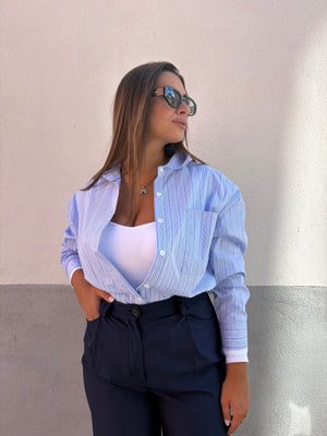 Camicia Righe Azzurra