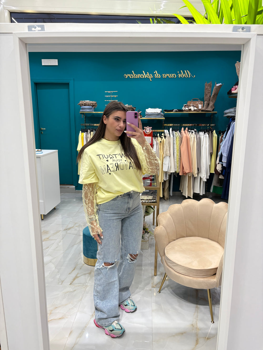 Jeans Wide Strappi