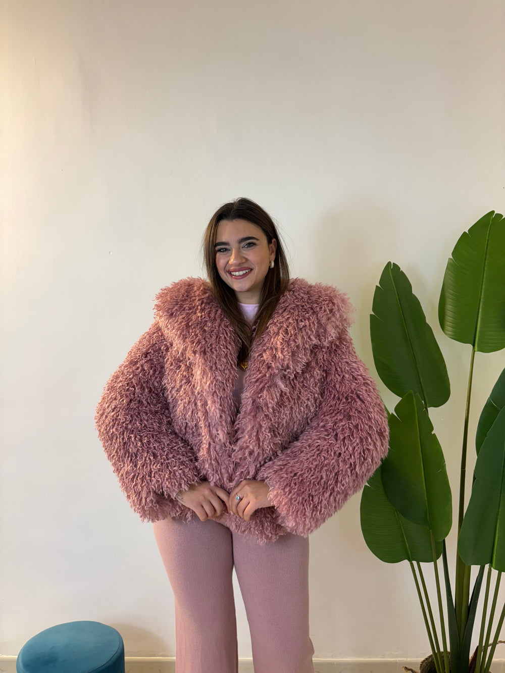 Pelliccia Teddy Rosa