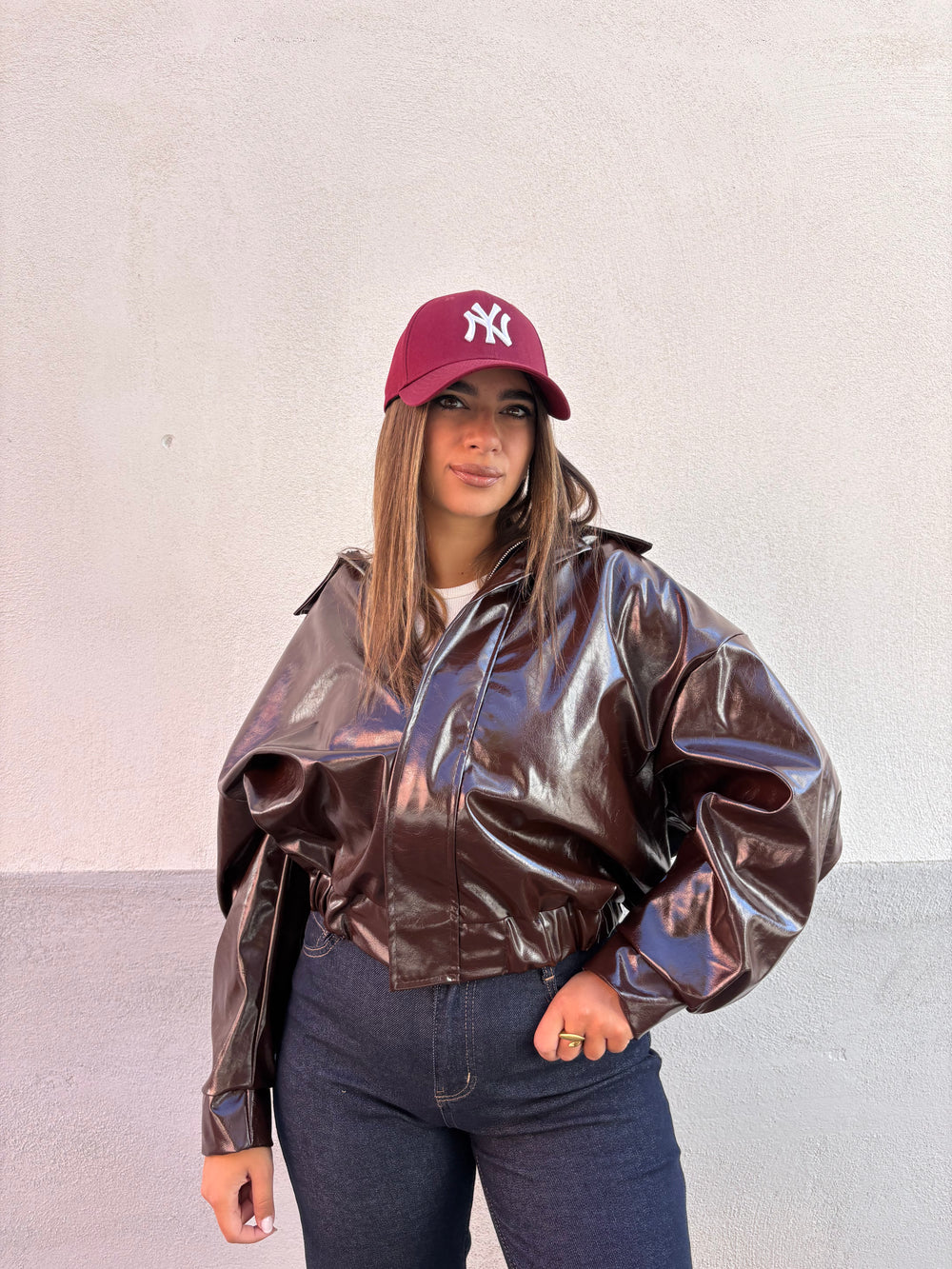Bomber Vernice Bordeaux