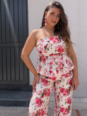 Coordinato Simona Floreale Bianco
