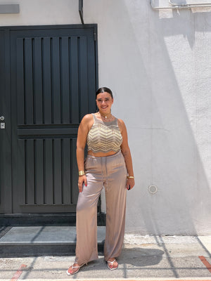 Pantalone Satin Tortora