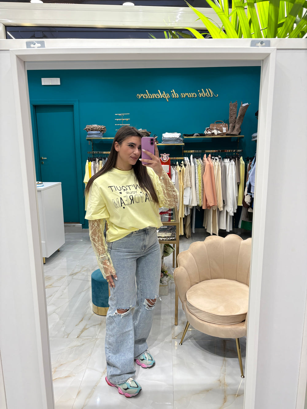 Jeans Wide Strappi