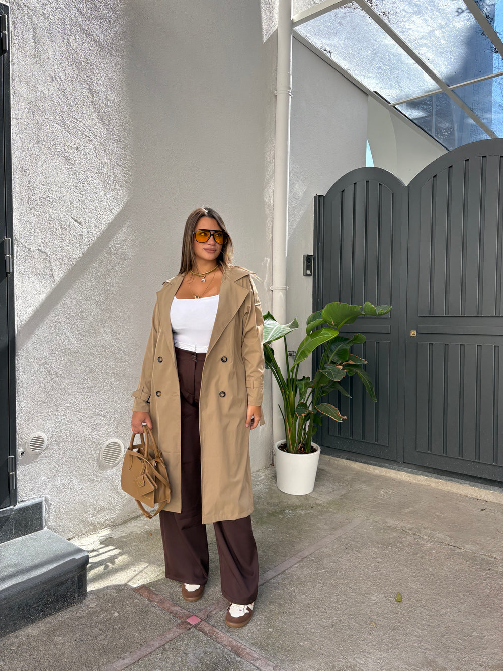 Trench autunno cammello