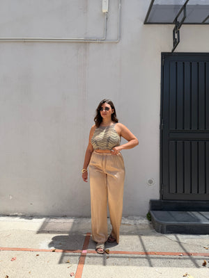 Pantalone Satin Oro