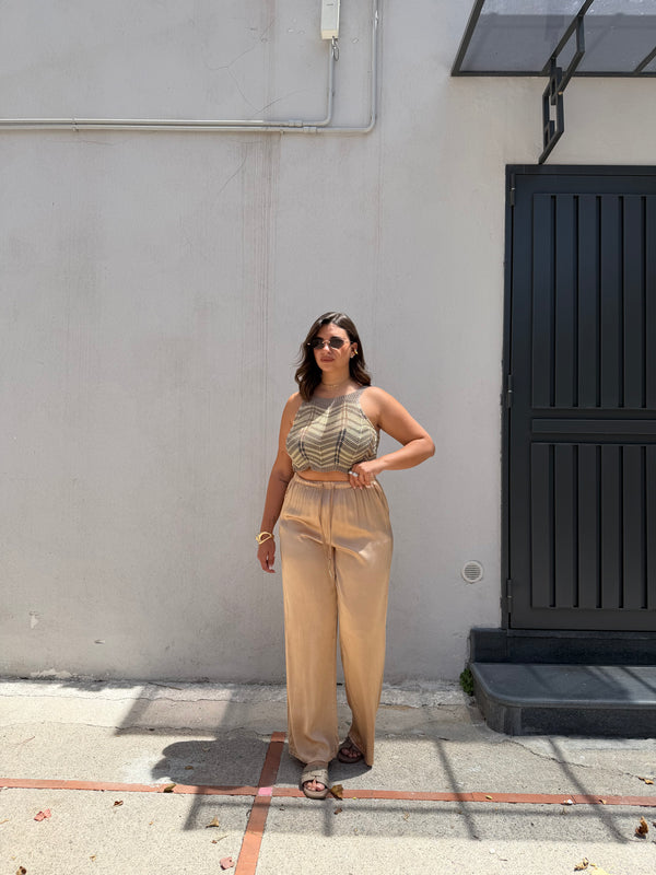 Pantalone Satin Oro