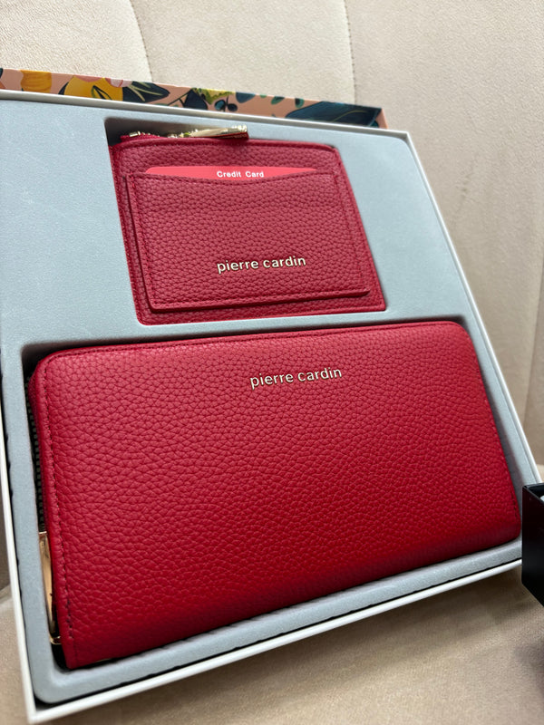Box portafoglio+portacarte rosso