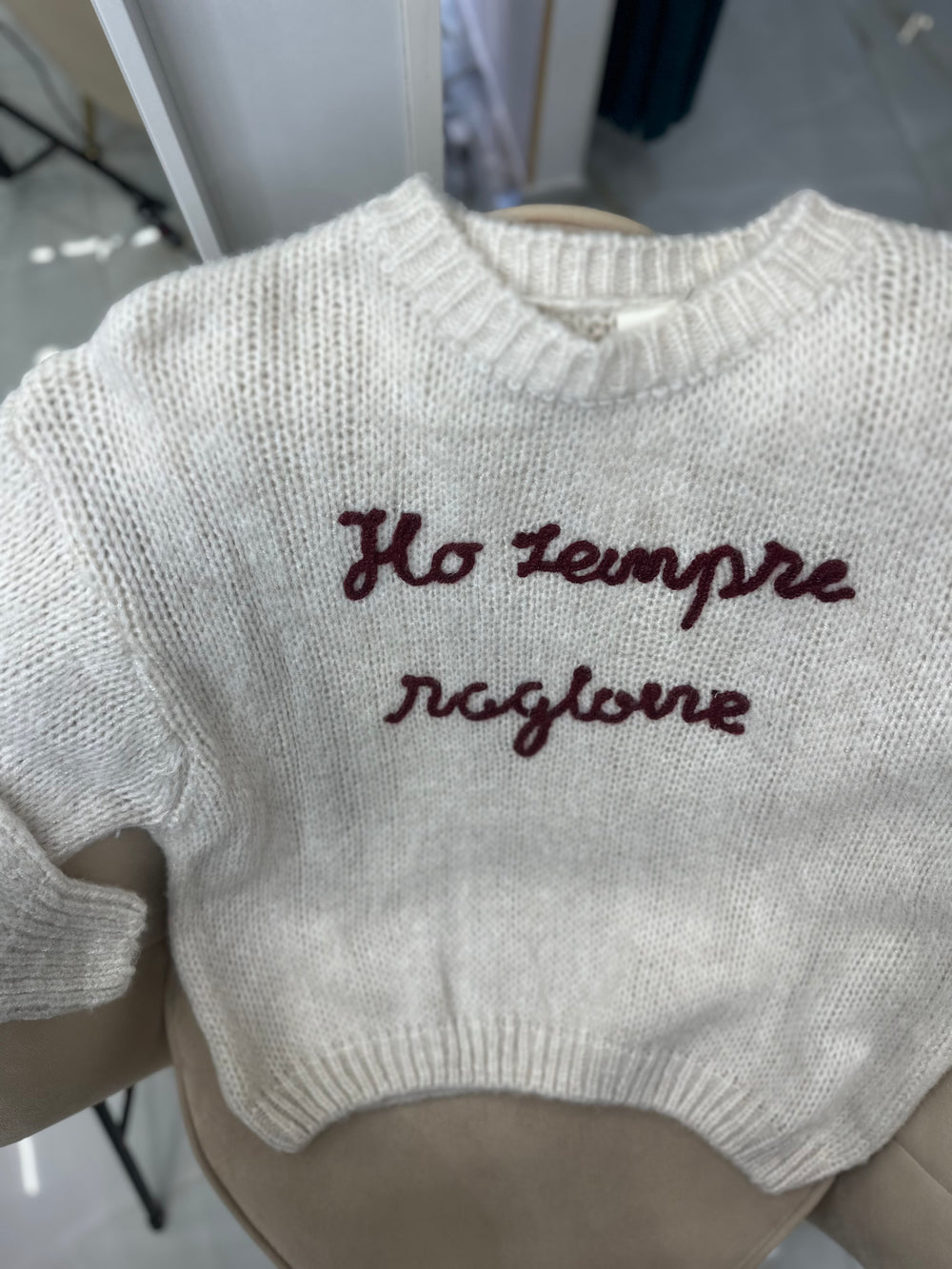 Maglioncino “ho sempre ragione” beige