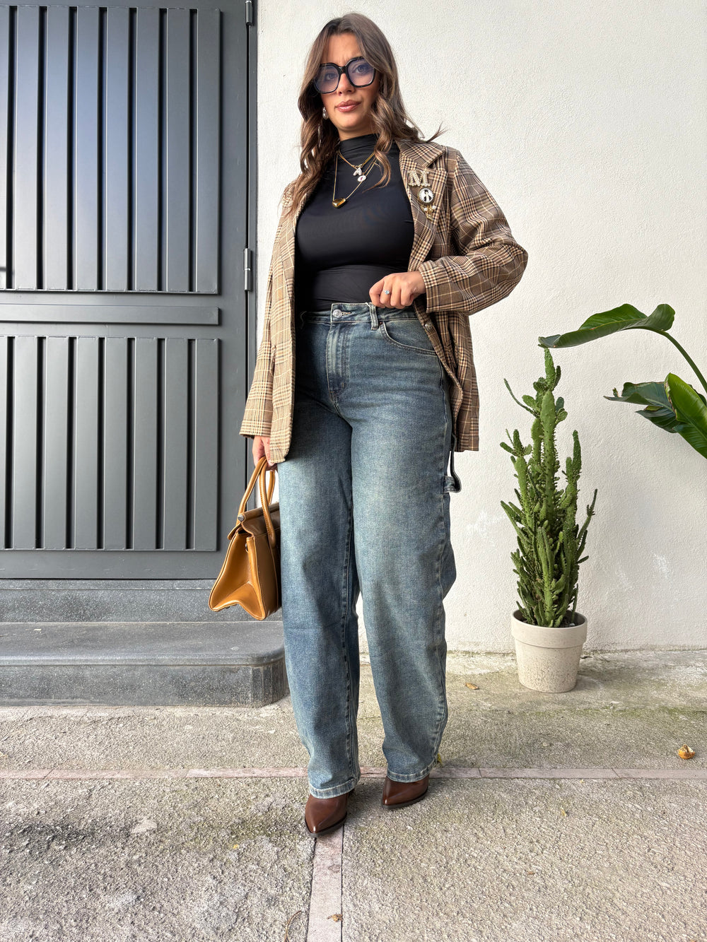 Jeans modello ballon sabbiato