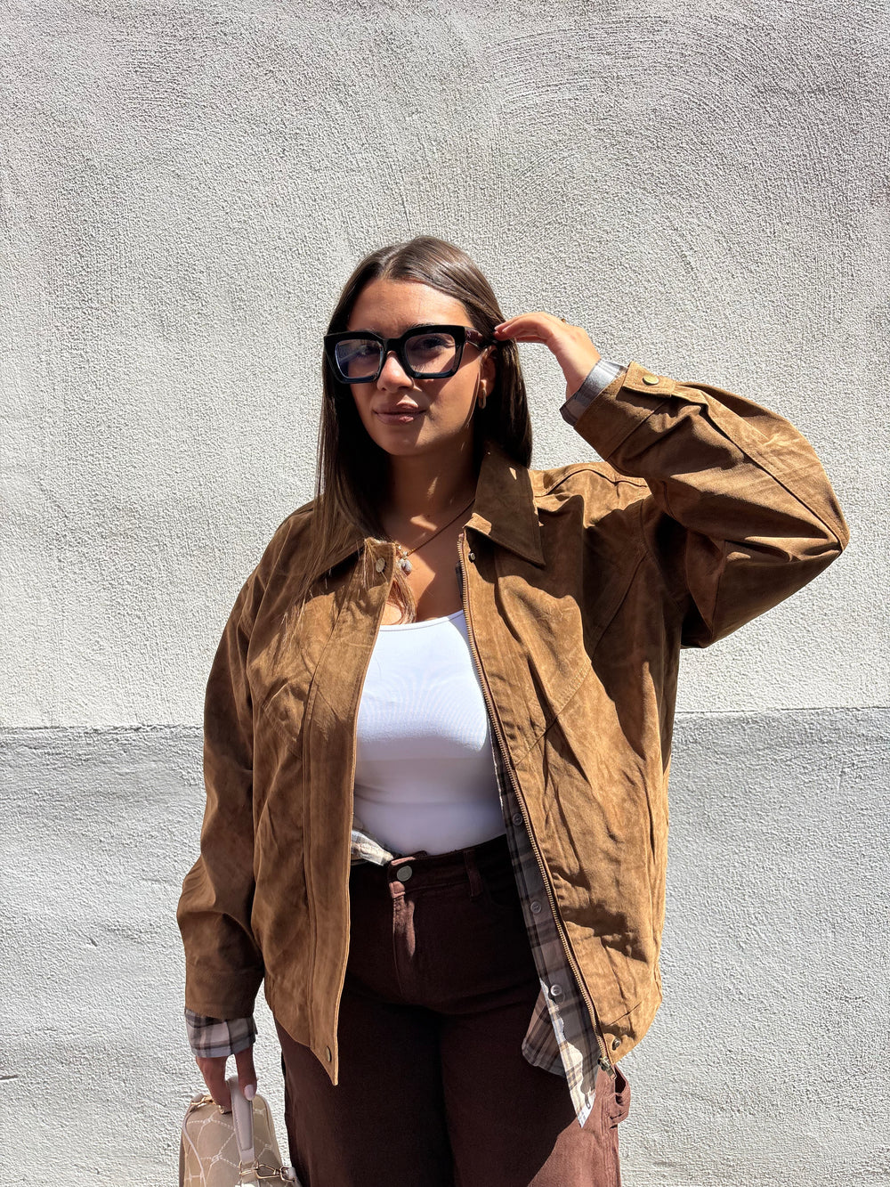 Bomber camoscio Cammello