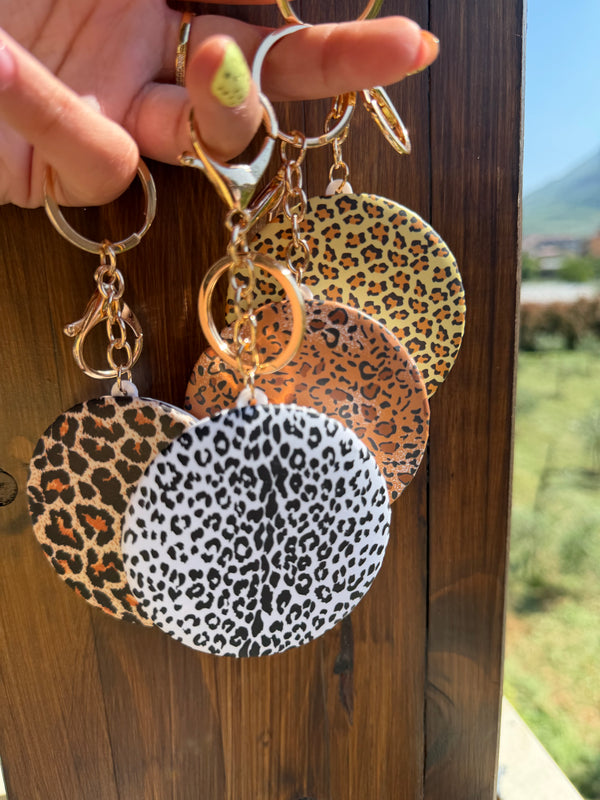 Specchio portachiavi leopardato
