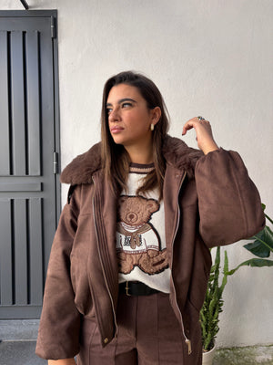 Bomber Camoscio Marrone