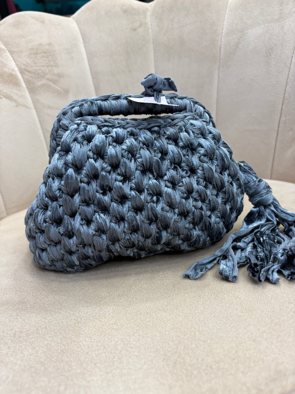 Clutch Velluto Grigia