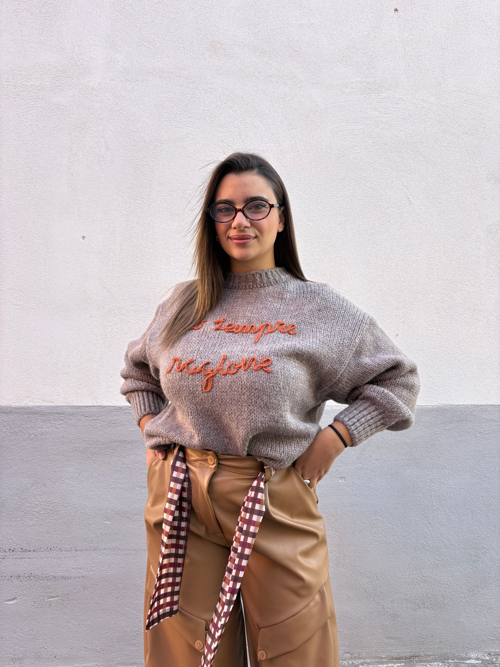 Maglioncino “ho sempre ragione” tortora