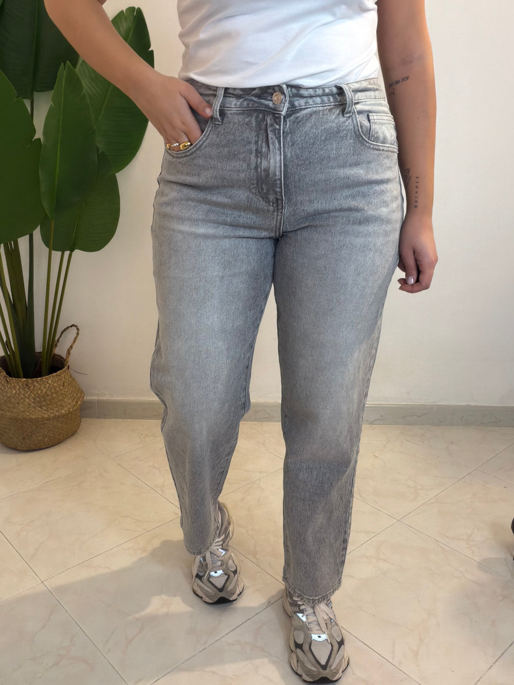 Jeans Mom 882 Grigio