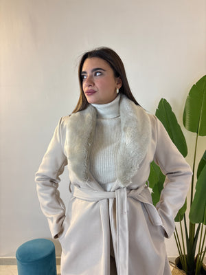 Cappotto Beige Pelliccia