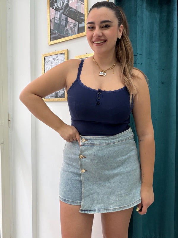 Canotta in lycra blu