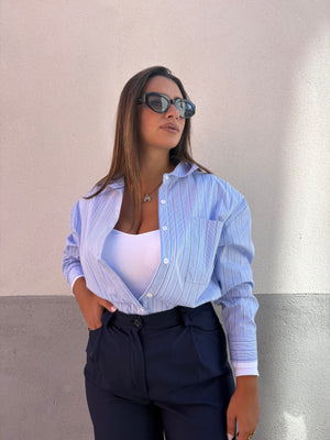 Camicia Righe Azzurra