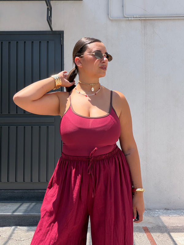 Body bordeaux e marrone