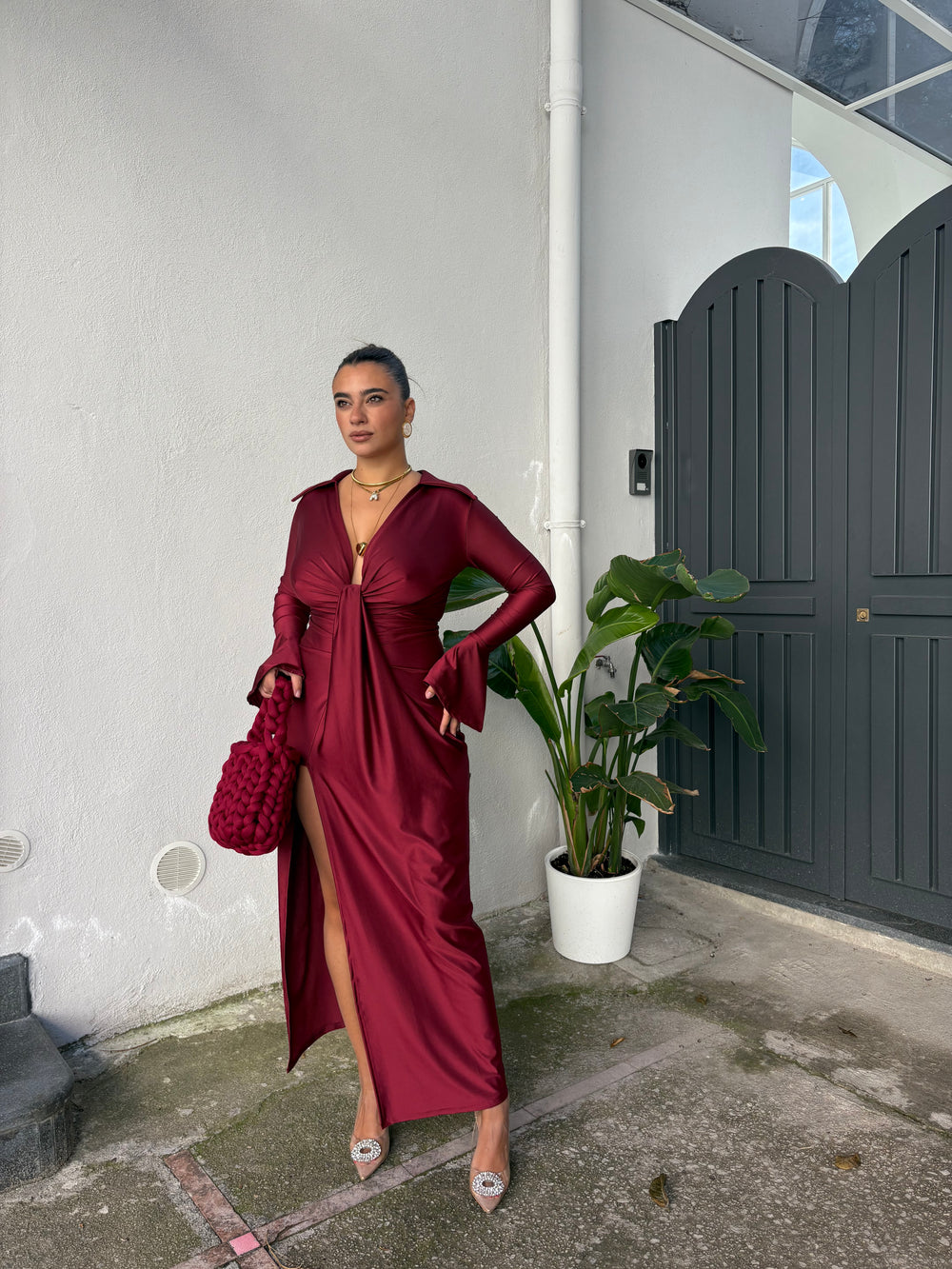 Abito Dafne Bordeaux