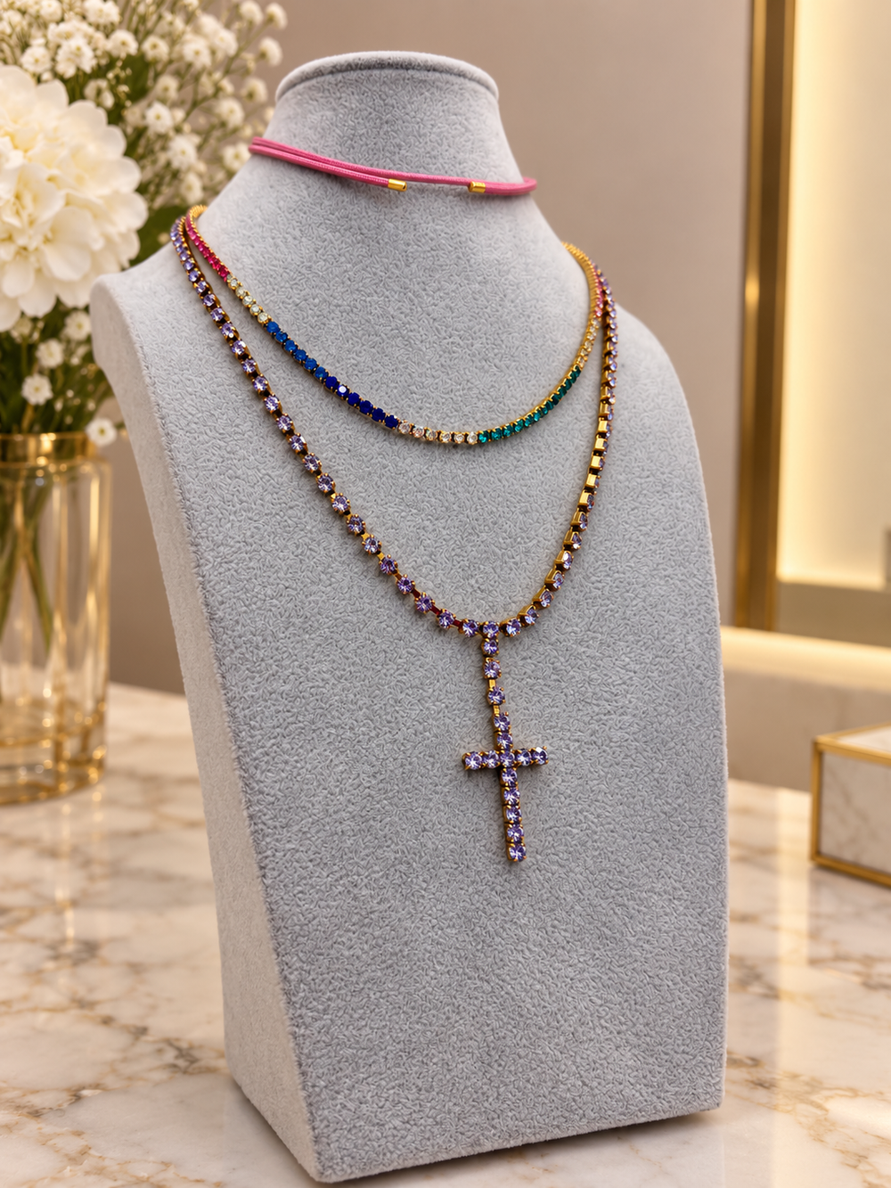Collana tennis Blu