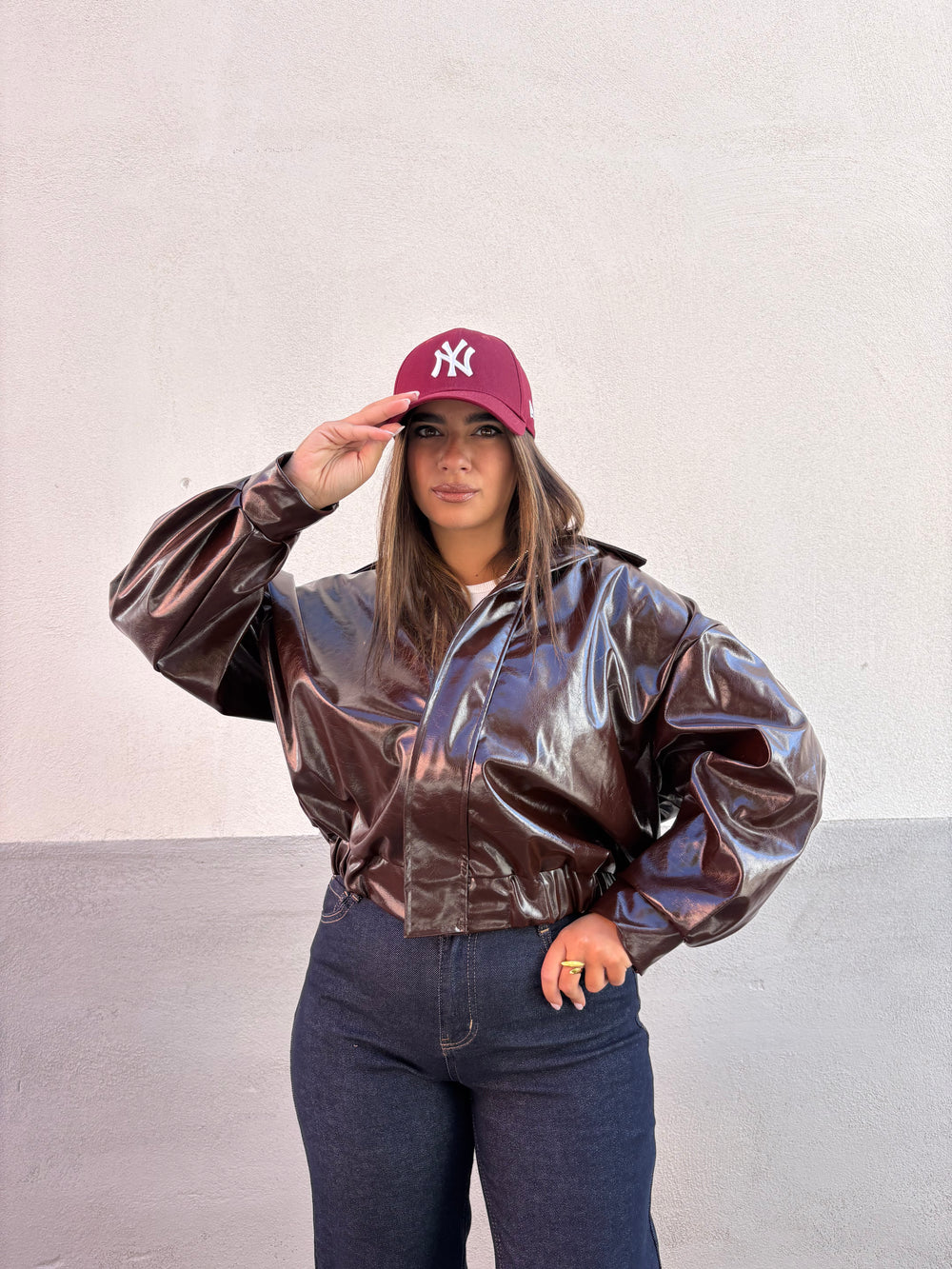 Bomber Vernice Bordeaux