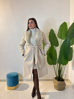 Cappotto Beige Pelliccia
