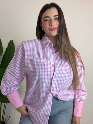 Camicia quadretti Rosa