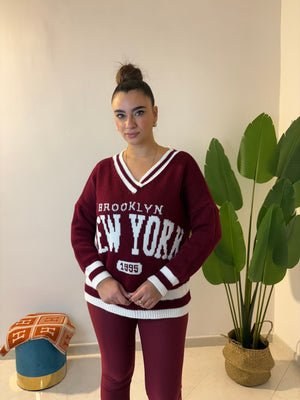 Maglioncino Brooklyn Bordeaux