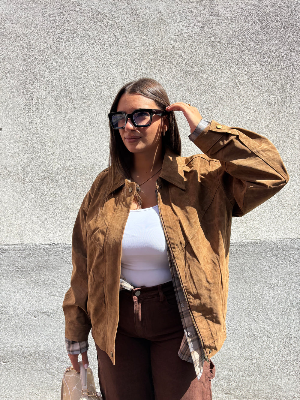 Bomber camoscio Cammello