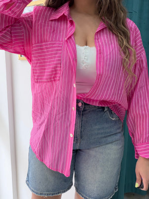 Camicia fucsia righe