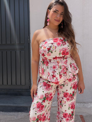 Coordinato Simona Floreale Bianco