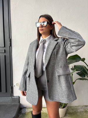 Giacca Cappotto Over Grigia