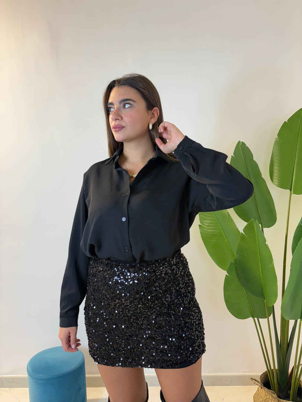 Coordinato Paillettes Nero