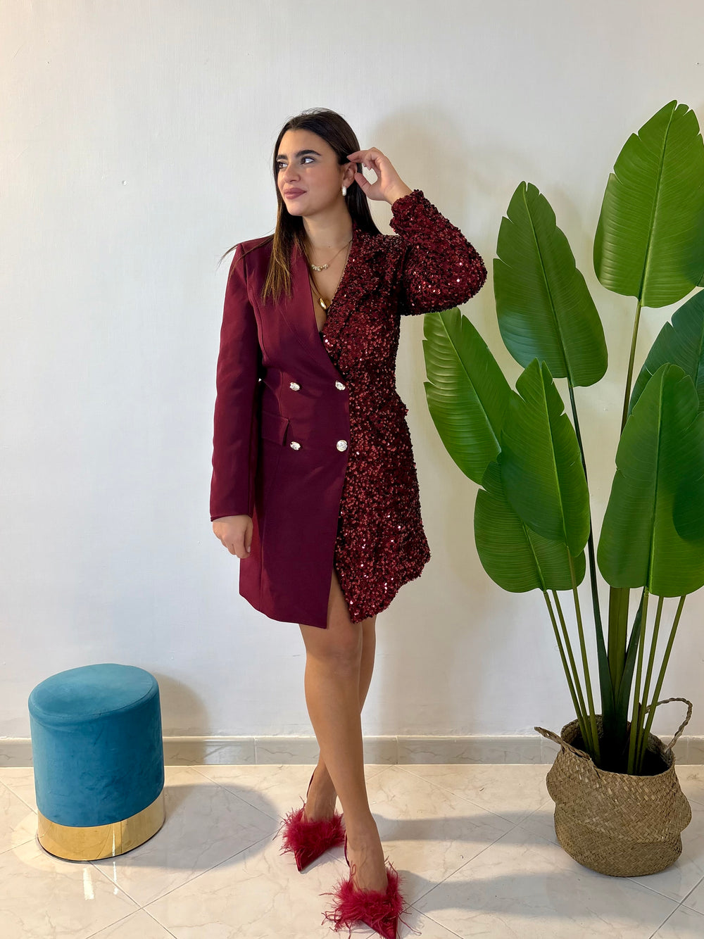 Abito giacca Bordeaux Christmas