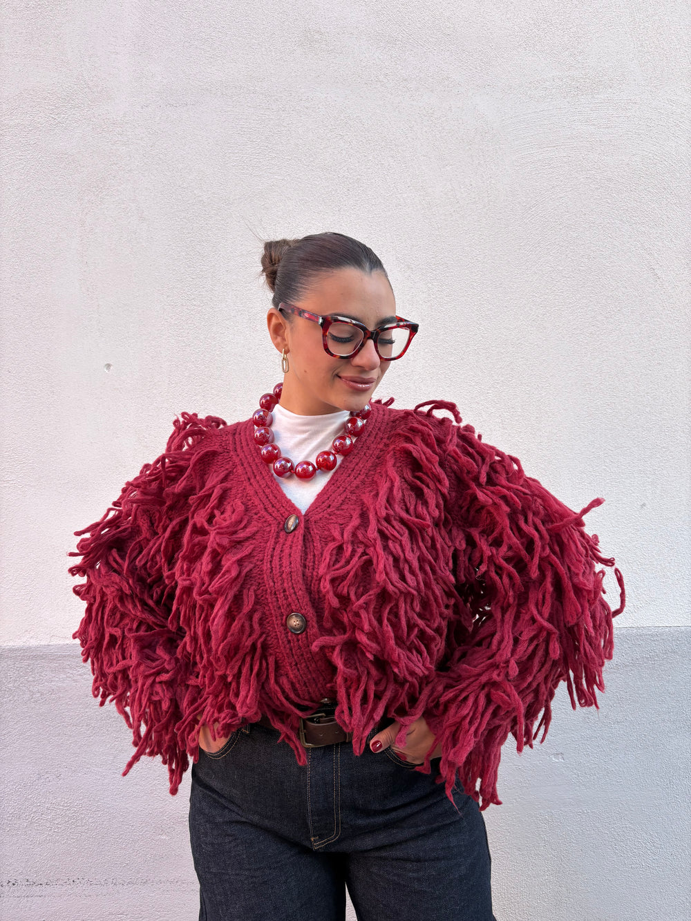 Cardigan Peony Bordeaux